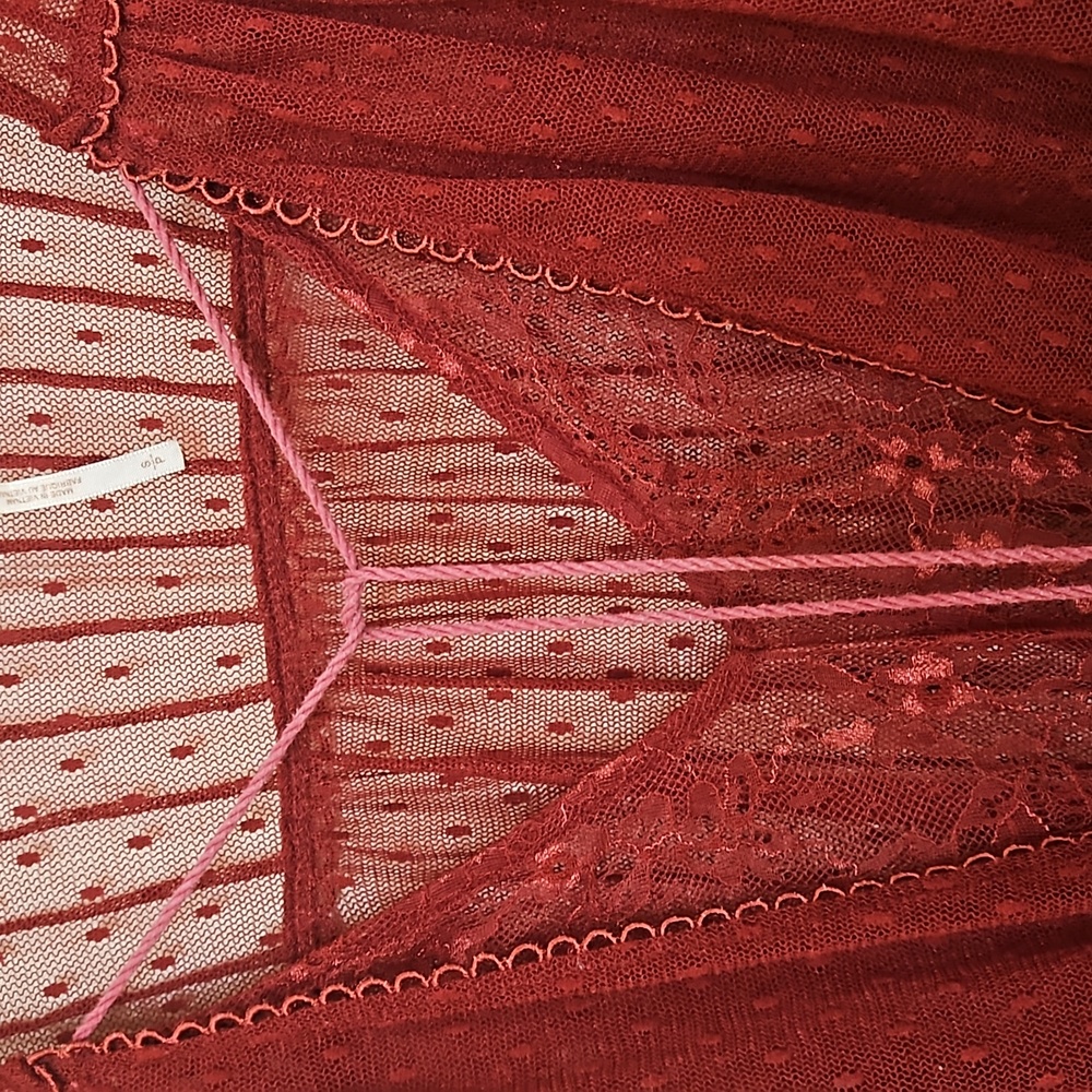 Hi Fall!!!🍇Free People Lace Women's Burgundy Blouse🥀 - Picture 4 of 7